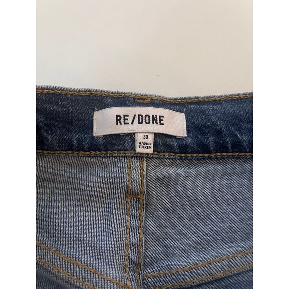 RE/DONE 90s High Rise Ankle Crop Vintage Indigo Destroy Jeans Size 28‎ New - Picture 3 of 10
